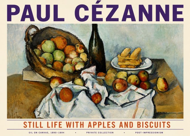 Paul Cézanne Still Life with Apples and Biscuits No6 - Poster