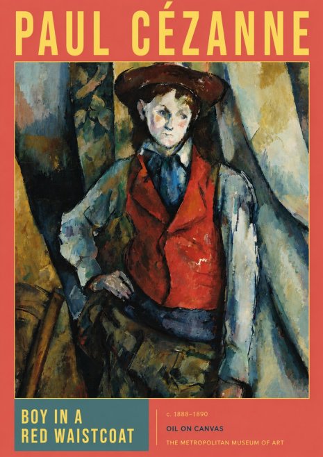 Paul Cézanne Boy in a Red Waistcoat No4 - Poster