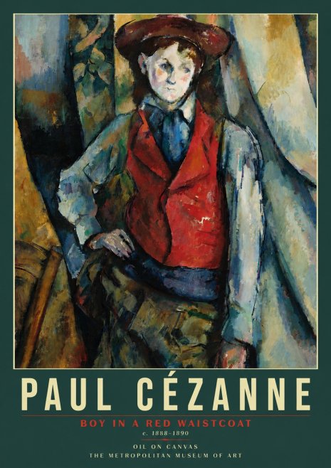 Paul Cézanne Boy in a Red Waistcoat No5 - Poster