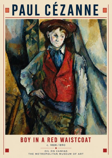 Paul Cézanne Boy in a Red Waistcoat No6 - Poster