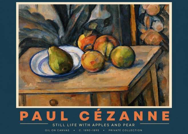 Paul Cézanne Still Life with Apples and Pear No4 - Poster