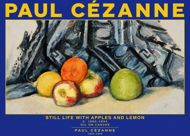 Paul Cézanne Still Life with Apples and Lemon No3 - Poster