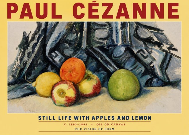 Paul Cézanne Still Life with Apples and Lemon No5 - Poster