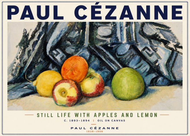 Paul Cézanne Still Life with Apples and Lemon No6 - Poster