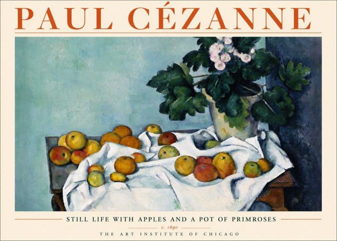 Paul Cézanne Still Life with Apples and a Pot of Primroses No3 - Poster