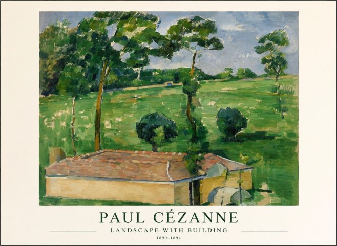 Paul Cézanne Landscape with Building No1 - Poster