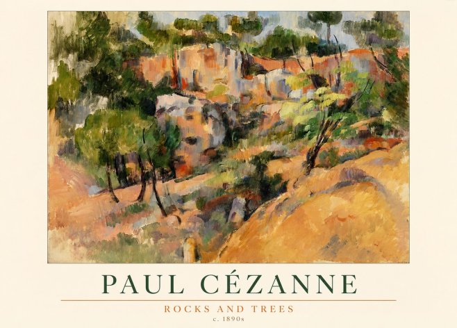 Paul Cézanne Rocks and Trees III No1 - Poster