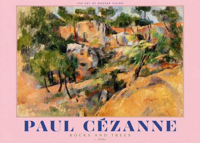 Paul Cézanne Rocks and Trees III No2 - Poster