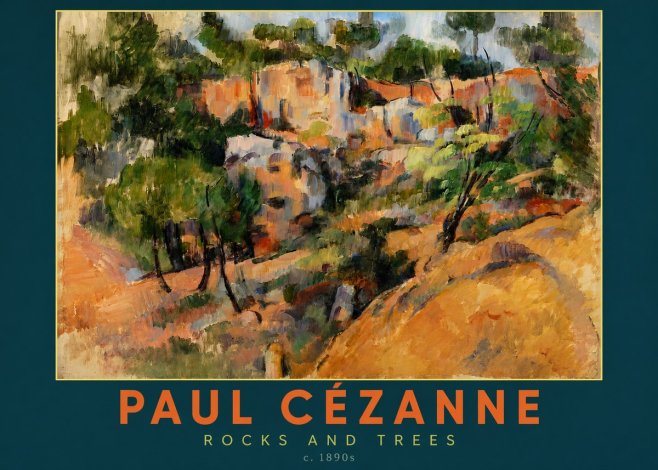 Paul Cézanne Rocks and Trees III No3 - Poster