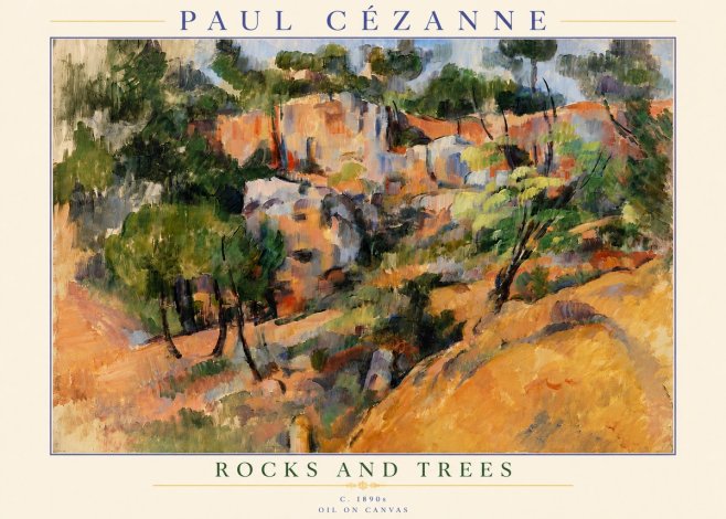 Paul Cézanne Rocks and Trees III No5 - Poster