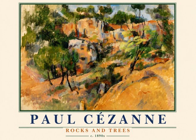 Paul Cézanne Rocks and Trees III No6 - Poster