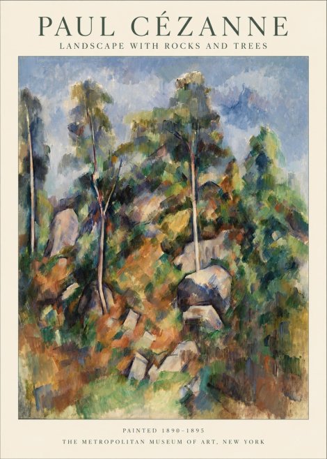 Paul Cézanne Landscape with Rocks and Trees No1 - Poster