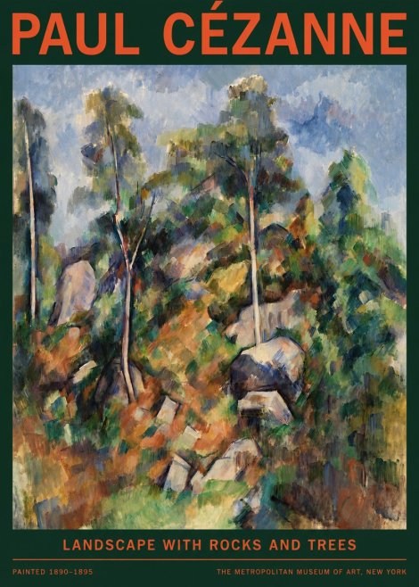 Paul Cézanne Landscape with Rocks and Trees No2 - Poster