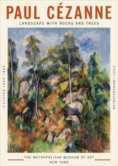 Paul Cézanne Landscape with Rocks and Trees No3 - Poster