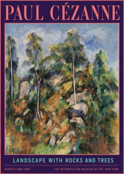 Paul Cézanne Landscape with Rocks and Trees No4 - Poster
