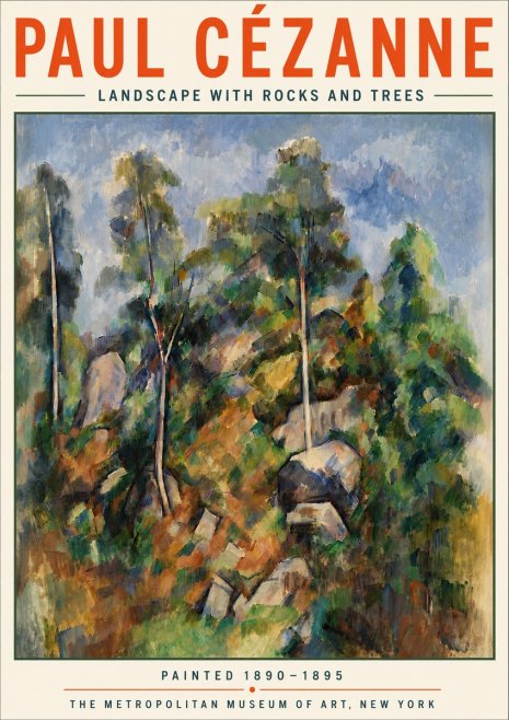 Paul Cézanne Landscape with Rocks and Trees No5 - Poster