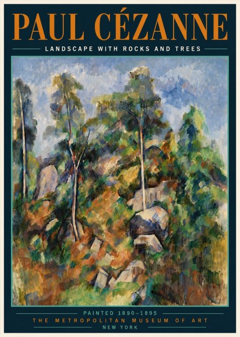 Paul Cézanne Landscape with Rocks and Trees No6 - Poster