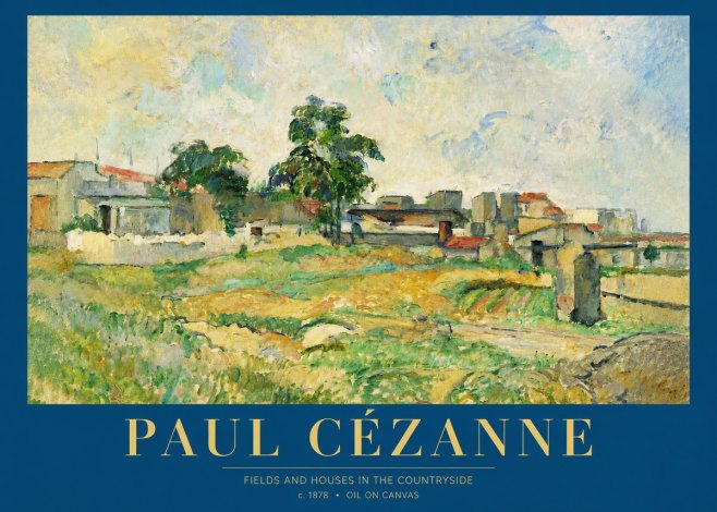 Paul Cézanne Fields and Houses in the Countryside No4 - Poster
