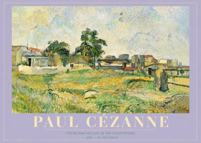 Paul Cézanne Fields and Houses in the Countryside No5 - Poster