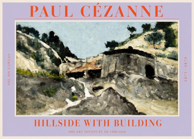 Paul Cézanne Hillside with Building No2 - Poster