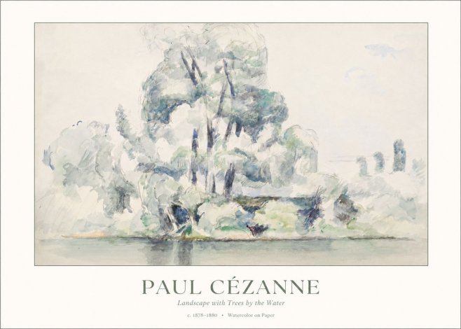 Paul Cézanne Landscape with Trees by the Water No1 - Poster