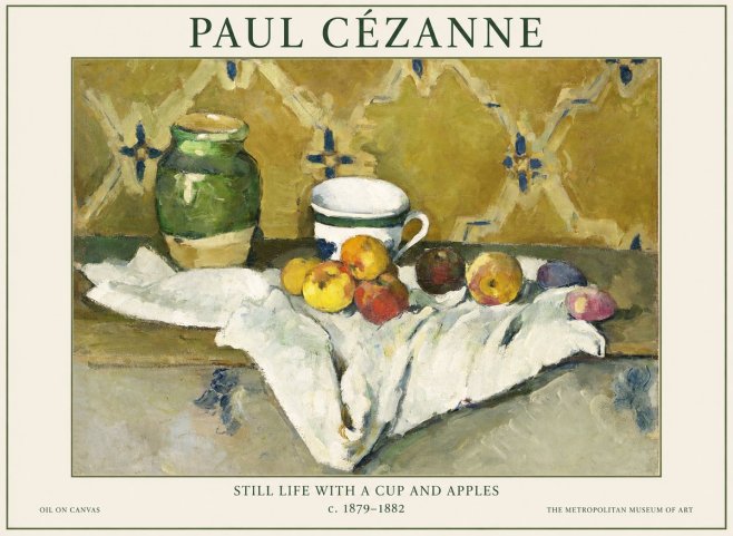 Paul Cézanne Still Life with a Cup and Apples No1 - Poster