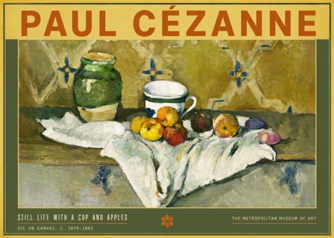 Paul Cézanne Still Life with a Cup and Apples No4 - Poster