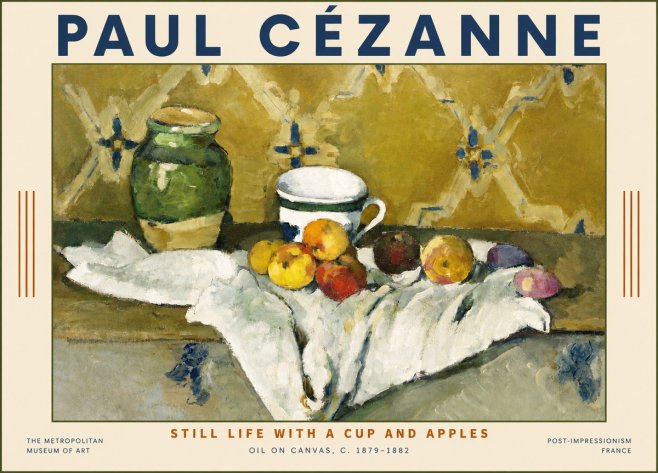 Paul Cézanne Still Life with a Cup and Apples No6 - Poster