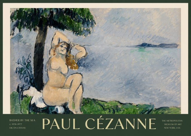 Paul Cézanne Bather by the Sea No2 - Poster