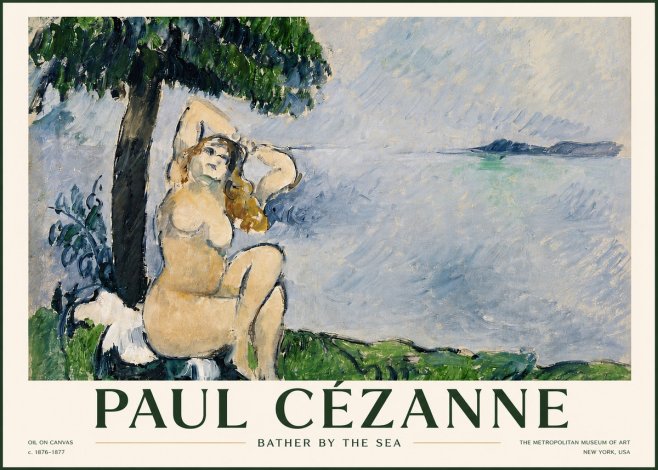 Paul Cézanne Bather by the Sea No4 - Poster