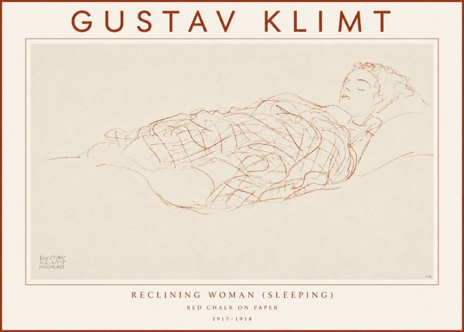 Klimt Reclining Woman (Sleeping) I No3 - Poster
