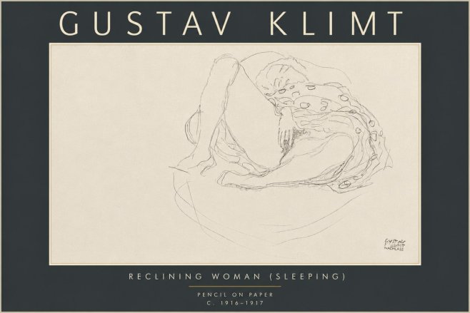Klimt Reclining Woman (Sleeping) II No6 - Poster