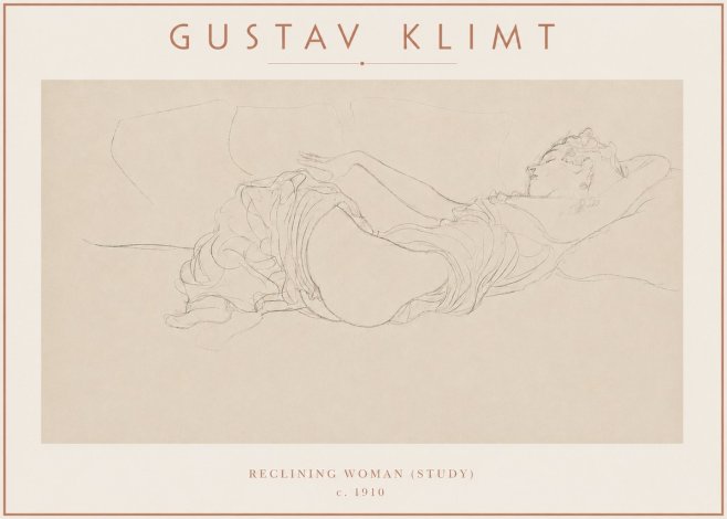 Klimt Reclining Woman (Study) No3 - Poster