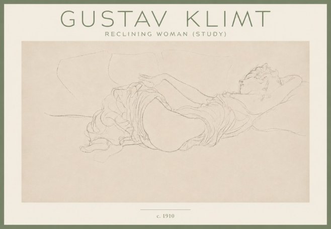 Klimt Reclining Woman (Study) No4 - Poster