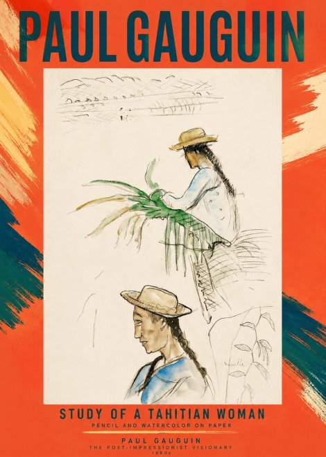 Paul Gauguin Study of a Tahitian Woman I No2 - Poster