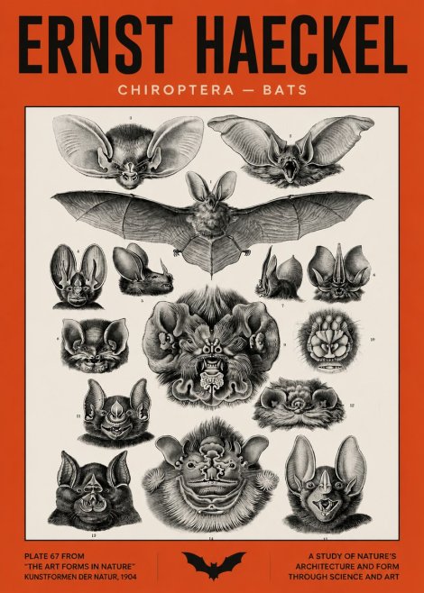 Ernst Haeckel Chiroptera Bats No5 - Poster