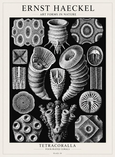 Ernst Haeckel Tetracoralla - Four-rayed Corals No4 - Poster