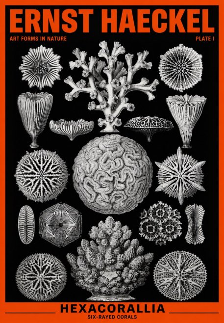 Ernst Haeckel Hexacoralla – Six-rayed Corals No6 - Poster