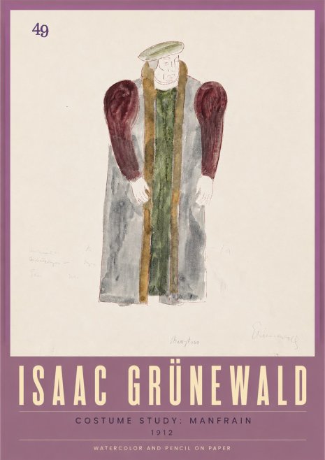 Isaac Grünewald Costume Study: Manfrain No3 - Poster