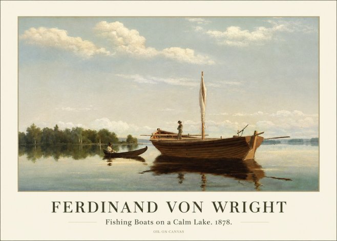 Ferdinand von Wright Fishing Boats on a Calm Lake. 1878. No1 - Poster