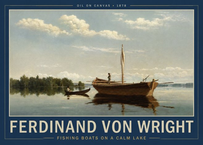 Ferdinand von Wright Fishing Boats on a Calm Lake. 1878. No2 - Poster