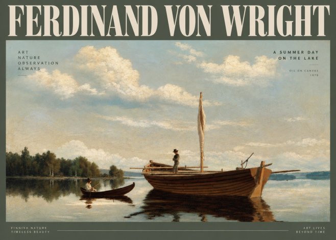 Ferdinand von Wright Fishing Boats on a Calm Lake. 1878. No6 - Poster