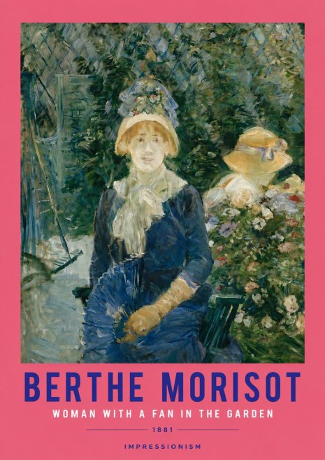 Berthe Morisot Young Woman with a Fan II No4 - Poster
