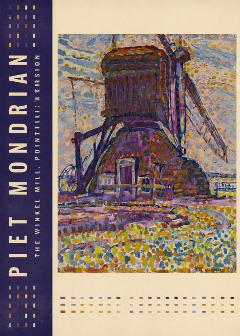 Piet Mondrian The Winkel Mill, Pointillist Version No2 - Poster