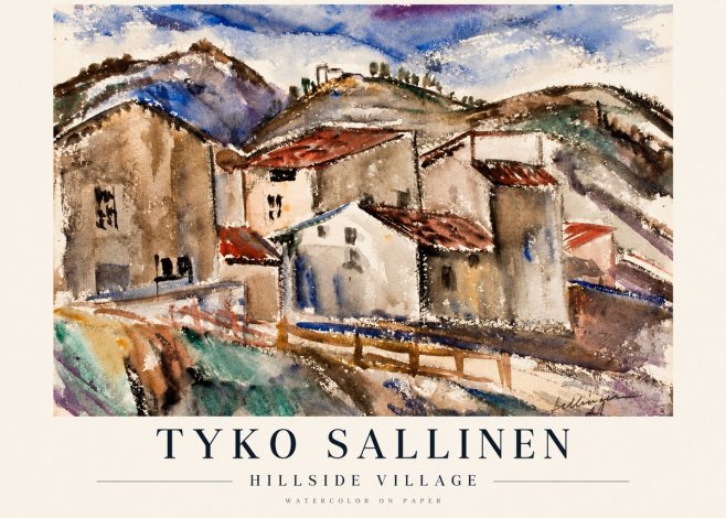 Tyko Sallinen Hillside Village No1 - Poster