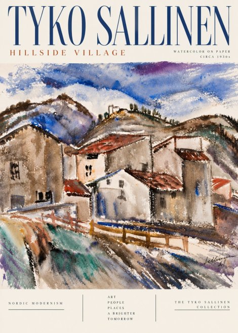 Tyko Sallinen Hillside Village No6 - Poster