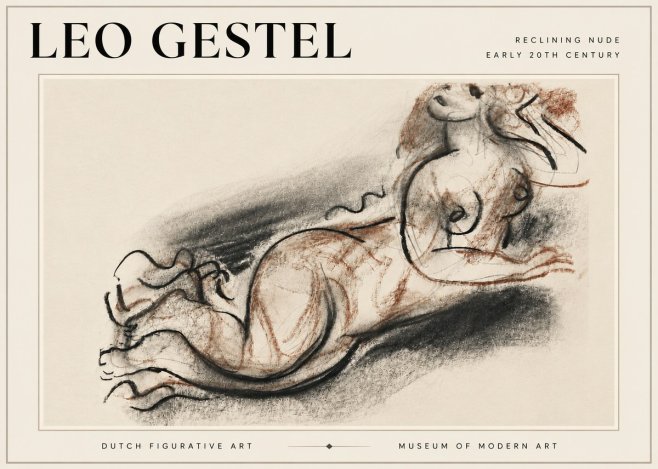 Leo Gestel Reclining Nude No6 - Poster