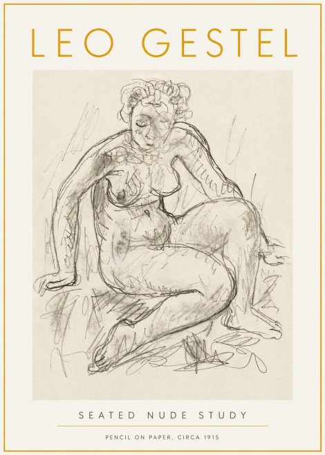 Leo Gestel Seated Nude Study No6 - Poster