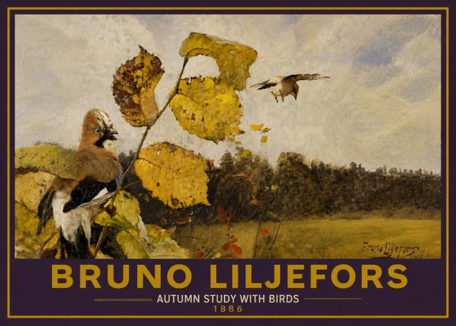 Bruno Liljefors Autumn Study with Birds No5 - Poster