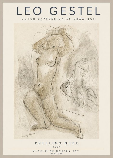 Leo Gestel Kneeling Nude No3 - Poster